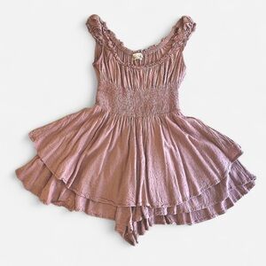 Urban Outfitters Pink Ruffled Romper Dress
